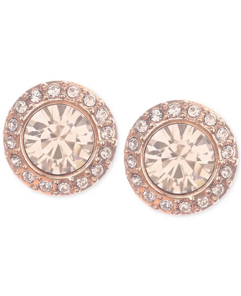 givenchy rose gold-tone pavé button stud earrings